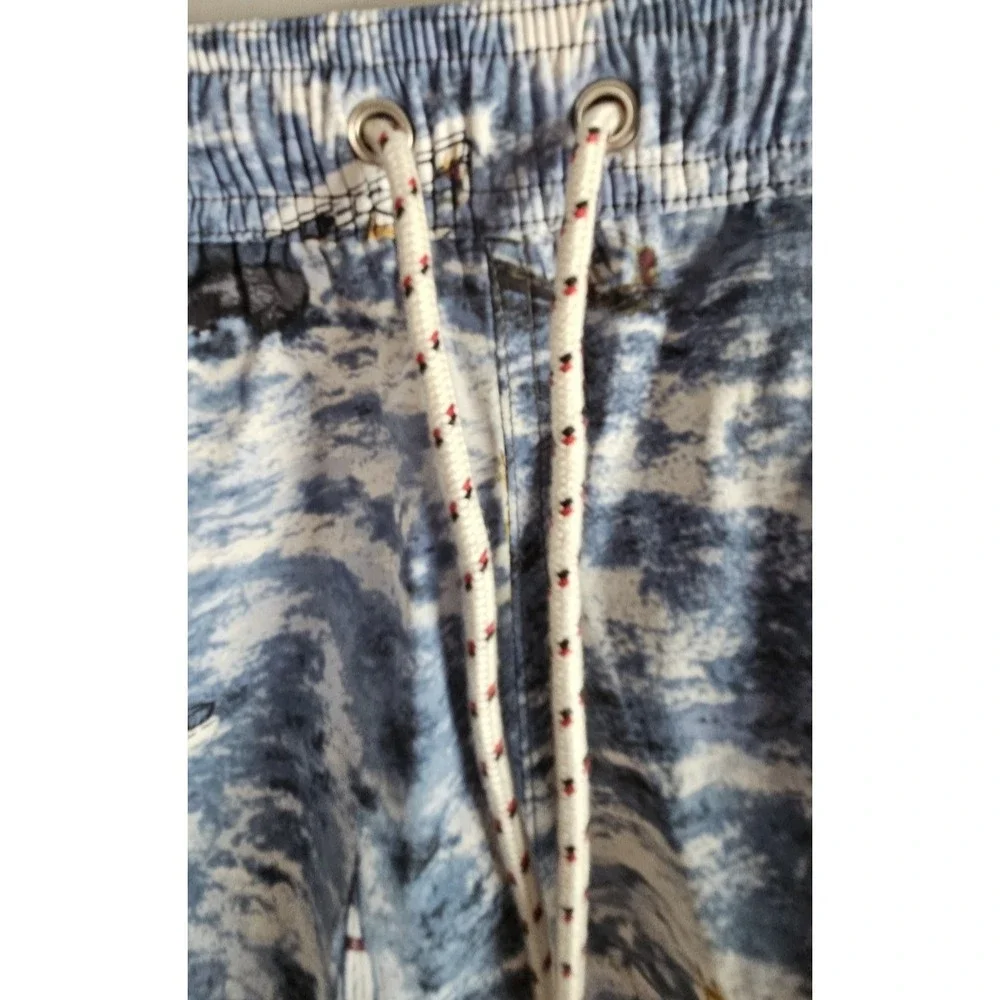 J Crew men Sz XS swim trunks‎ tie waist pockets sailboats NEW